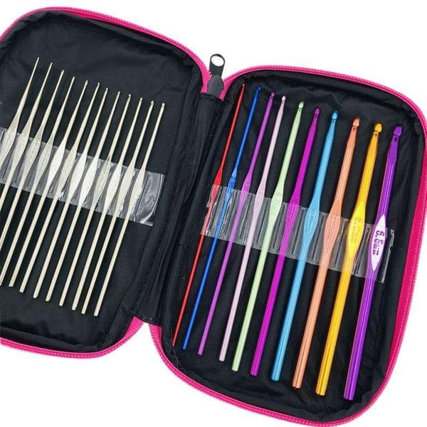 Mega-setti virkkuukoukuilla, tussilla, mittanauhalla - Knitting Kit