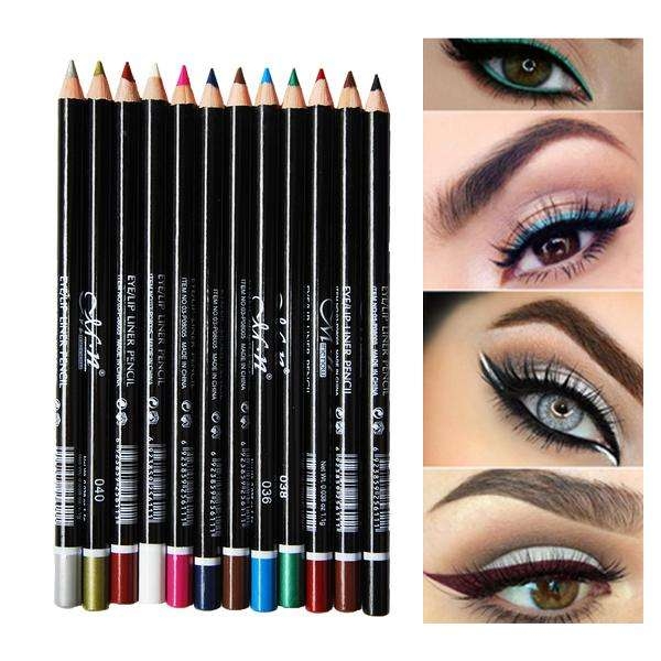 12 stk Eyeliner Lipliner øjenblyant læbeblyant makeup 12 stk Eyeliner Lipliner øjenblyant læbeblyant makeup