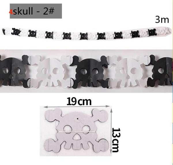 Halloween - Dekorasjoner - Garland - Gresskar, spøkelser - 3m