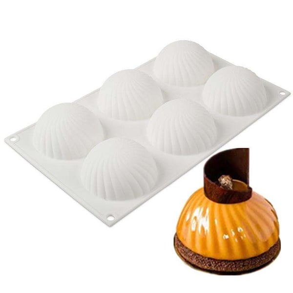 6 halvkugle silikoneform, is/chokolade/gele form, halvkugle mousse form