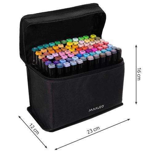 80-Pack - Merkepenner med etuier - Dobbeltsidig - Penner