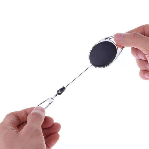 2 uttrekkbare nøkkelringer med jojo-funksjon og snor - 72 cm