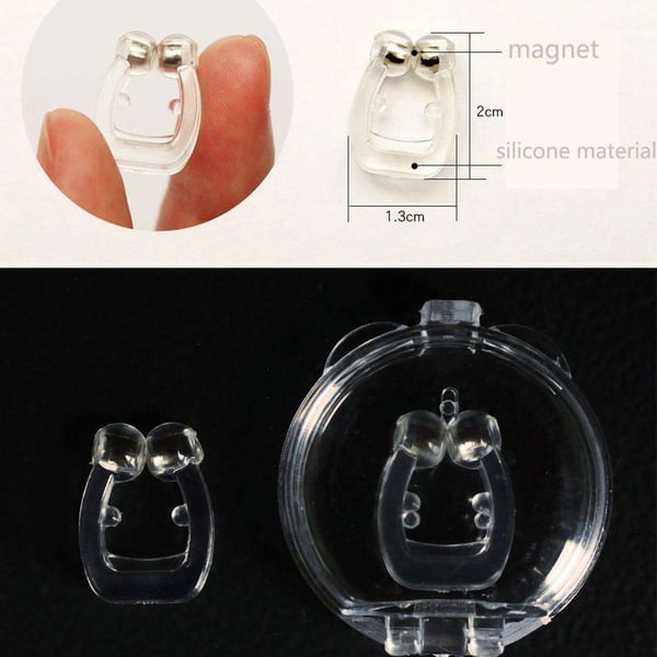 Anti-snorke neseklemme - Silikon 2-pakning - Magnetisk