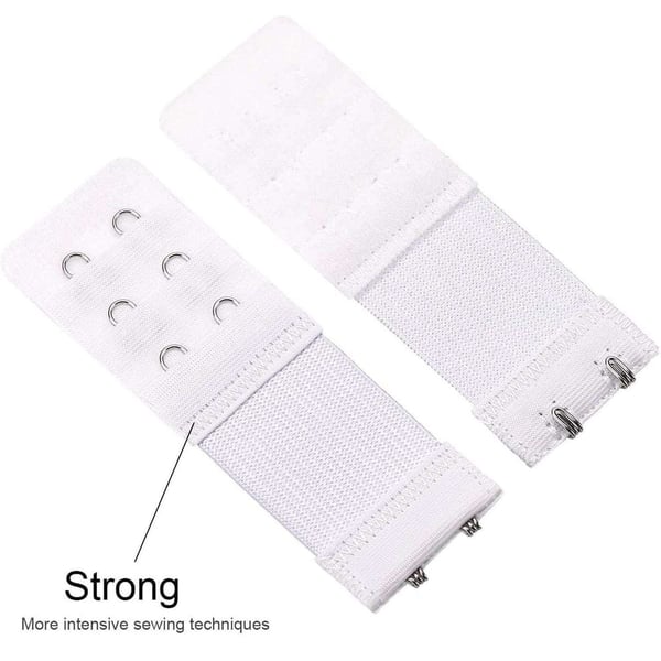 3-pack BH-forlengere - Svart, Hvit, Beige - 2 kroker