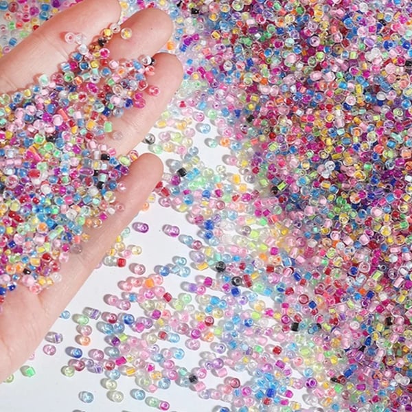 Frøperler - 2mm - 3000 stk - Farverige