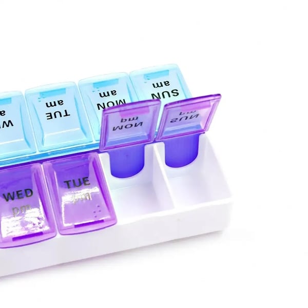 Praktisk 14 rum medicinsk tablettaske Dosett