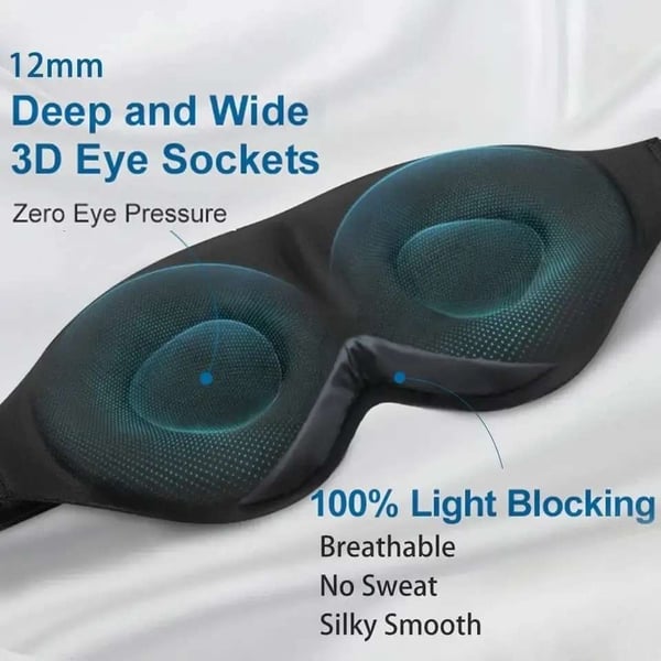 Innovativ søvnmaske, lysblokerende øjenmaske til søvn, lur, meditation, rejser