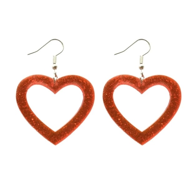 Örhängen Hjärta RÖD Hearts Glitter Valentine Alla Hjärtans Dag Örhängen Hjärta RÖD Hearts Glitter Valentine Alla Hjärtans Dag