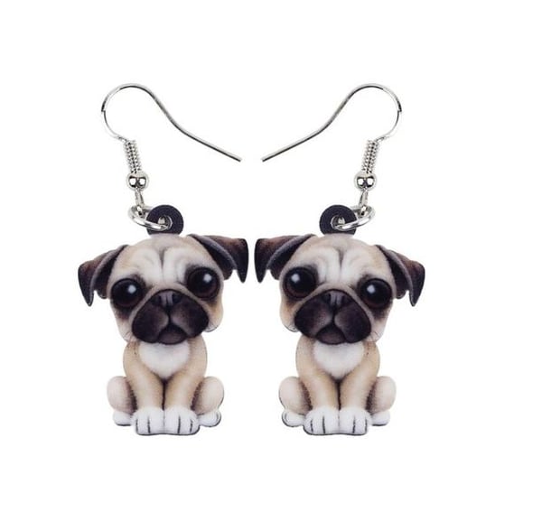 Örhängen Mops Hundras Pug Djur
