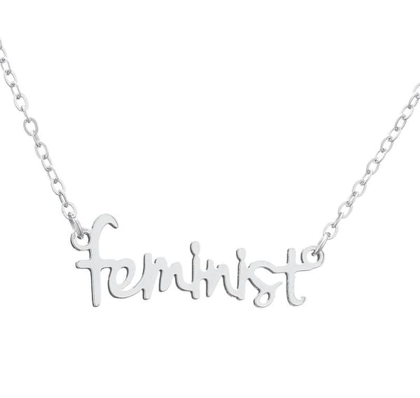 Halsband Feminist Text Minimalistiskt Rostfritt Stål Feminism
