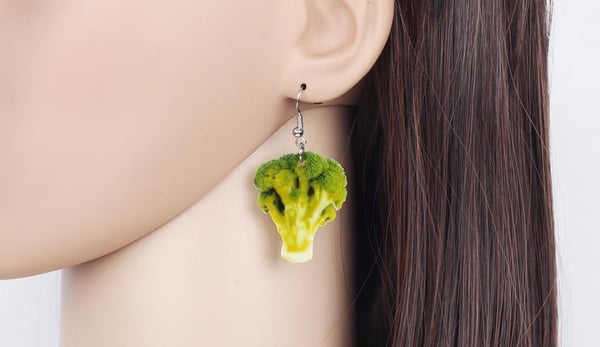 Örhängen BROCCOLI Grönsak Vegetable Kål Akryl Oversize