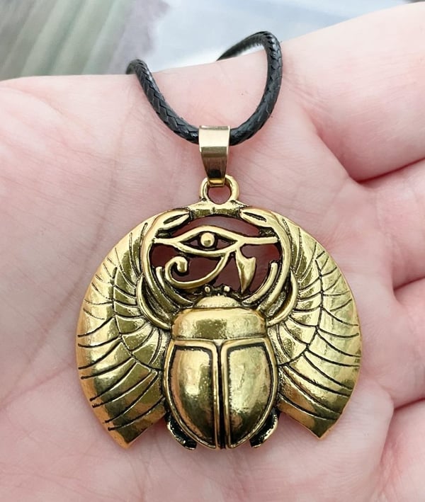 Halsband Horus Eye Of Ra Egyptisk Skyddsamulett Skarabé Udjat
