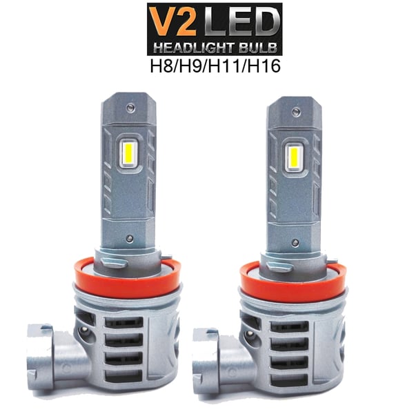 V2 H8 H9 H11 H16 30 W LED-sæt 3000 lumen 6000K med ventilator 2-pak