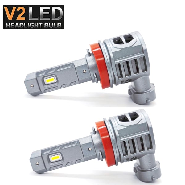 V2 H8 H9 H11 H16 30 W LED-sæt 3000 lumen 6000K med ventilator 2-pak