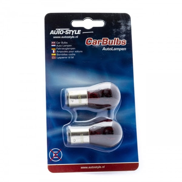 AUTO-STYLE Bay15d p21/5w röda halogen position + bromsljus