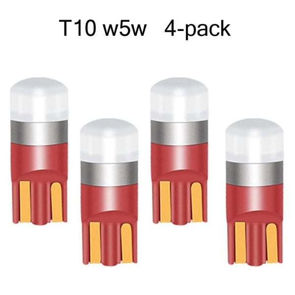t10 w5w punainen, 4-pack, LED-lamput 1 kpl 3030smd-sirulla.