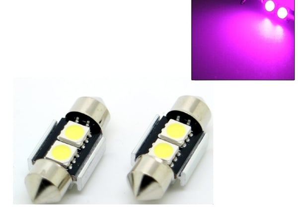C5W SV8.5 LED-lamppu Canbus, 31 mm, Vaaleanpunainen, 2 kpl pakkaus.