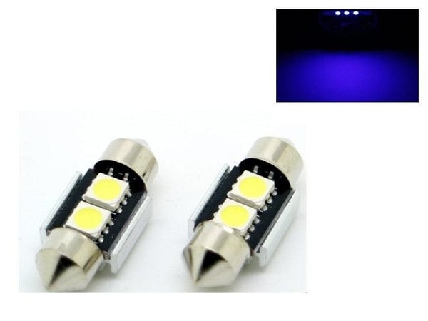 C5W LED-diodilamput Canbus, 31 mm, siniset, 2 kpl pakkaus.