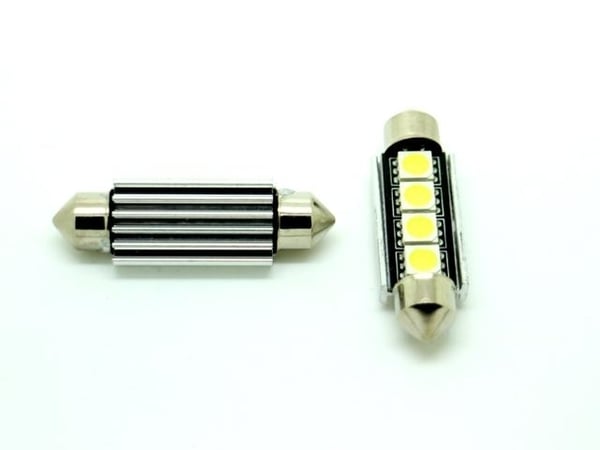 C5W SV8.5 LED-lamppu Canbus, 41-42 mm, punainen, 2 kpl pakkaus.