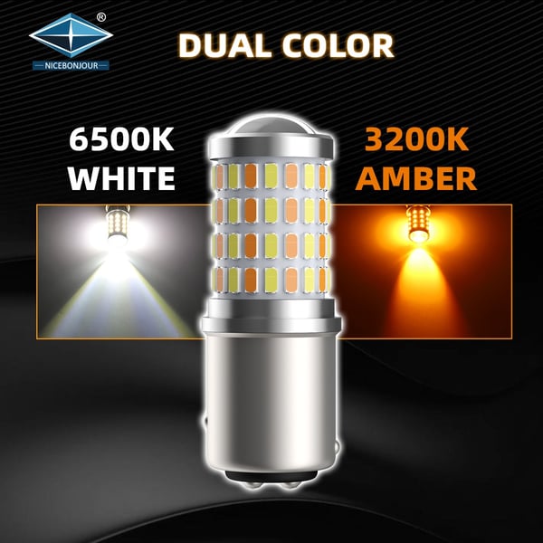 T25 3157 p27/7w Led-lamput kelta-valkoinen siru kaksivärinen 2-pack.