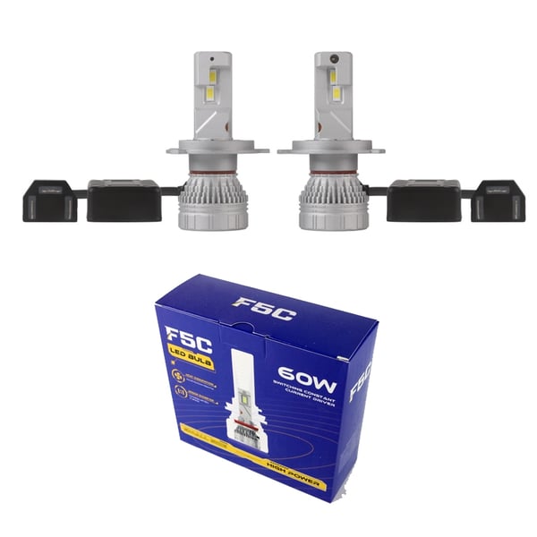 F5c LED-kit H4 +3500 lumen 53 W 6000K nærlys fjernlys 2-pak