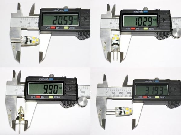G4 1,5w dimbar 12v DC + AC Led lampa 4300K vitgul G-4 8-pack
