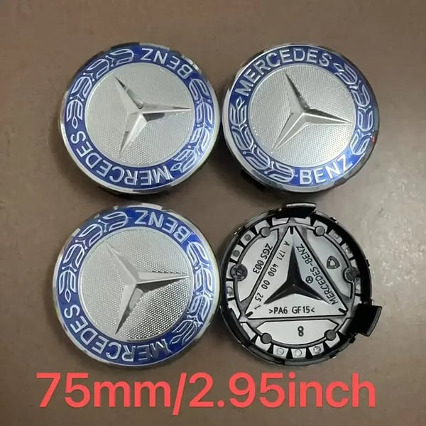 Mercedes 75mm centrumkåpor 4-pack