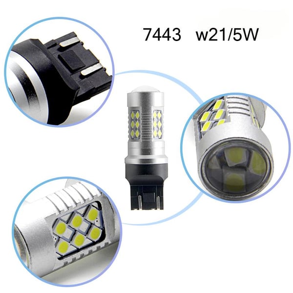 T20 7443 W21/5w Led 6000k 2-pack w3x16q w316q
