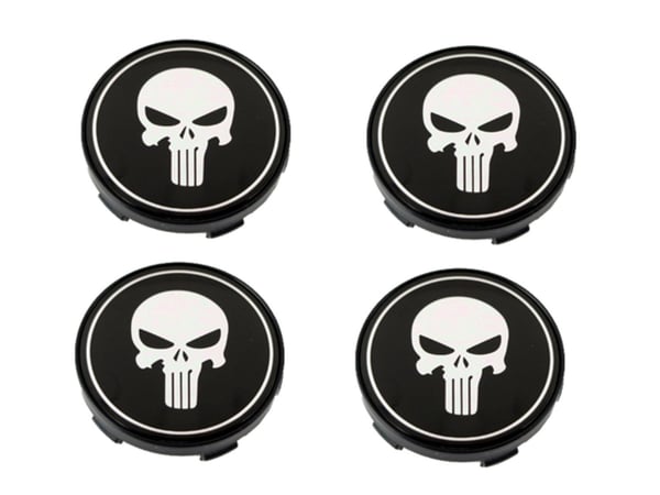 Dödskalle Centrumkåpor 60mm (passar 57mm hål) 4-pack