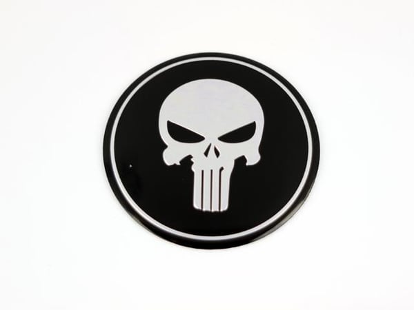 Dödskalle hjulnav emblem till fälgar och centrumkåpor 4-pack