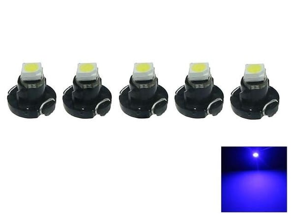 T4.2 T4 Neo Wedge med blåa LED-chip, instrumentbelysning,  5-pack