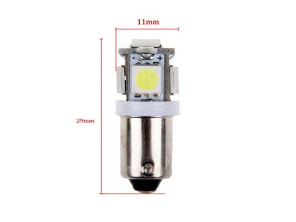 BA9S 10-pack 10000k Led 5kpl SMD5050 siru T4W muotoilu