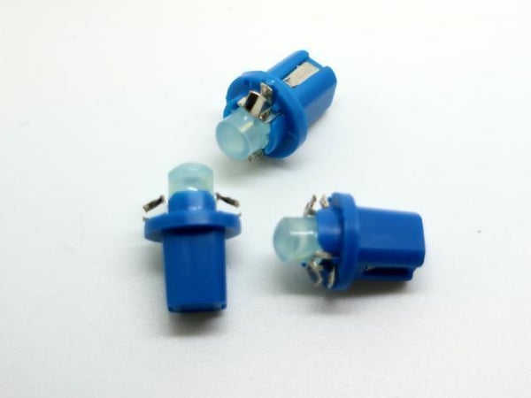 B8,5D Blåa Ledlampor med 1st COB ledchip 6-pack instrumentlampa