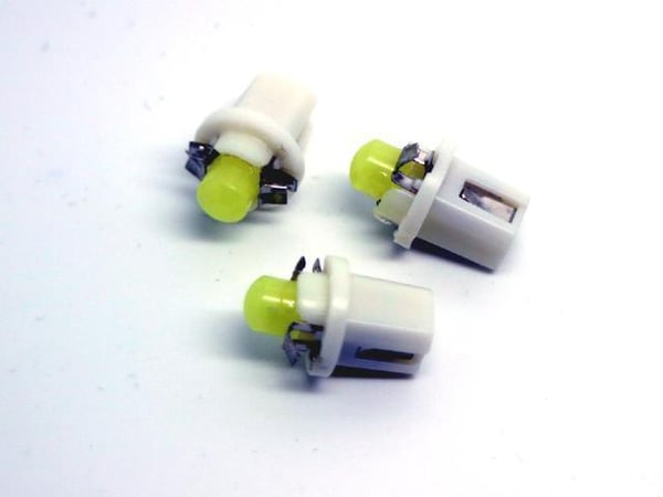 B8,5D Vit Ledlampor med 1st COB ledchip 6-pack instrumentlampa 12v