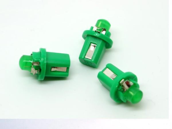B8,5D Gröna Ledlampor med 1st COB ledchip 6-pack instrumentlampa 12v