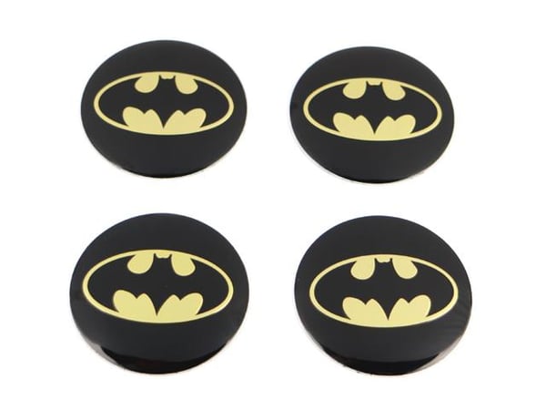 Batman-tunnus keskikuppeihin, pyörännavan kapseleihin, vanteeseen, 4 kpl, stailaus.