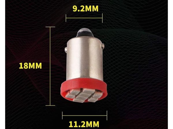 BA9S 10-pack punainen led 8kpl SMD2835 siru T4W muotoilu
