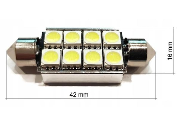 Diodilamppu 41mm 42mm sininen Canbus LED 5050 SMD 2 kpl C5W SV8.5