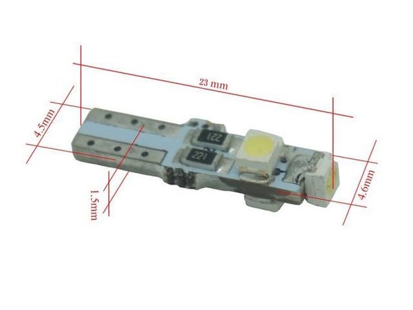 T5 LED 8 kpl punainen 1210SMD W2x4.6d W2.1.x4.9d W1.2W W2.3W