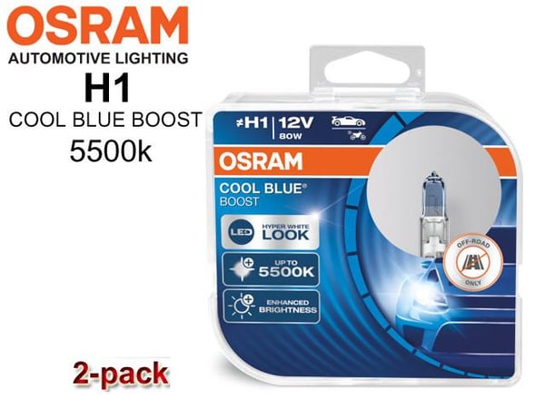 Osram H1 COOL BLUE BOOST 5500k halogen lampor 12v DC P14.5s