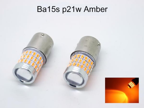 Ba15s gul blinkers led lampor 12v p21w 1156