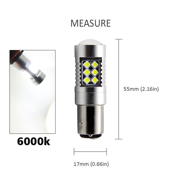 Bay15d 6000k p21/5w 1157 Led m 3030smd 2-pack asema/jarruvalo