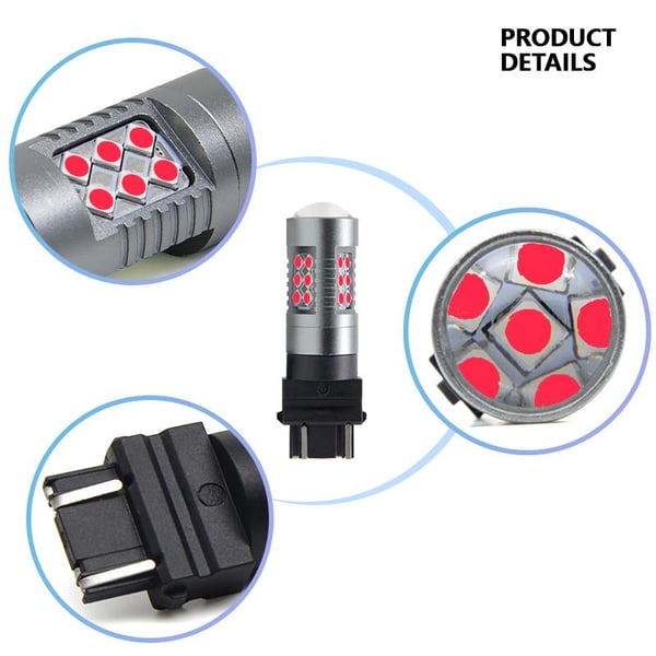 3157 Punainen p27 / 7w Led 24kpl 3030smd 2-pack takajarruvalot