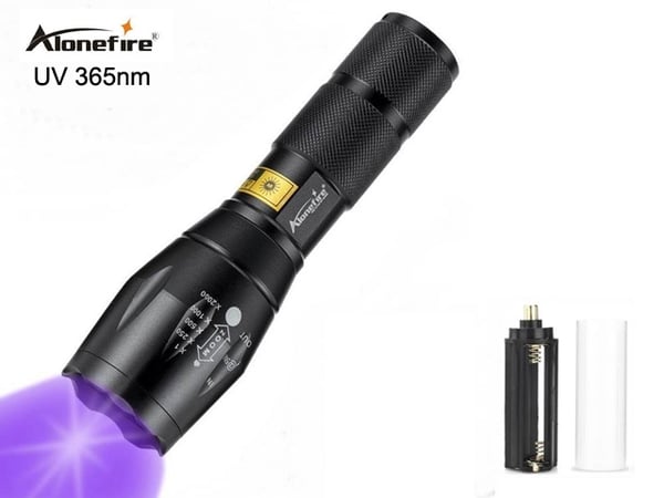 Led UV 365nm ficklampa 10W T6 led + Zoom .