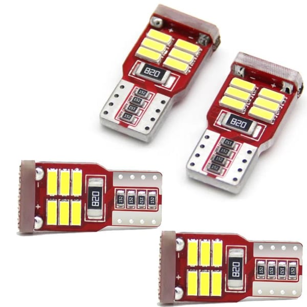 T10 w5w Canbus, valkoinen, 4-pack LED-lamput, 18kpl 4014smd-sirulla