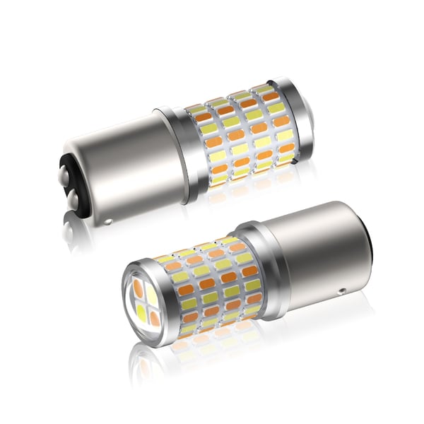 Bay15d p21/5w 1157 LED-polttimot keltainen valkoinen siru kaksivärinen 2 kpl pakkaus.