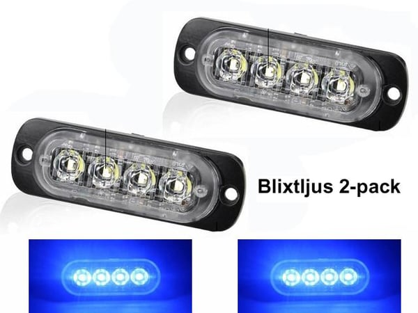 markeringsljus blåa blixtljus ledlampor blå 2-pack 12v 24v led