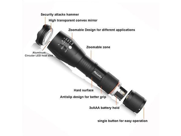 LED UV 395 nm taskulamppu 10 W T6 Zoom