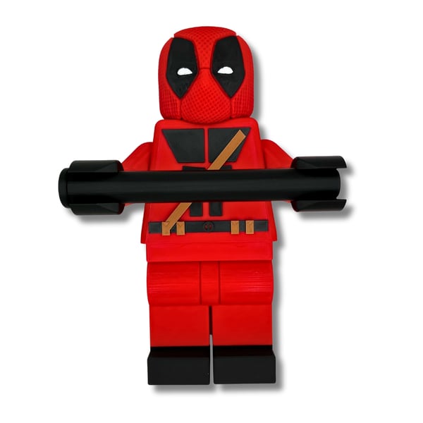 Toalettpapirholder DIY Deedpool Lego inspirert 33cm