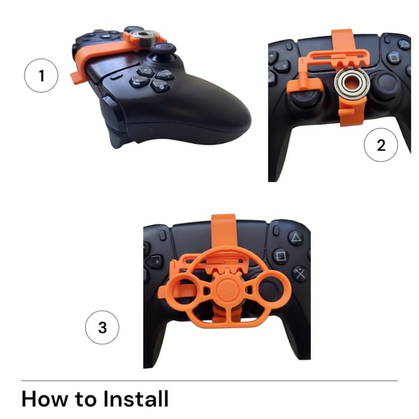 Gaming-racerhjul mini-styringsfeste for PS5-kontroller